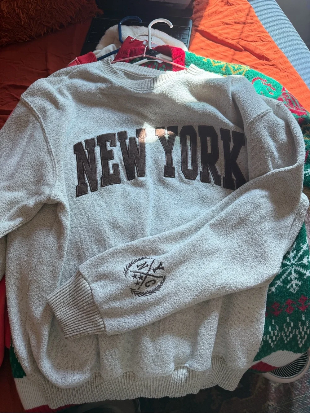 New York Crewneck Sweater - Light Gray